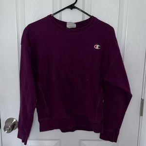 dark purple champion reverse weave crewneck